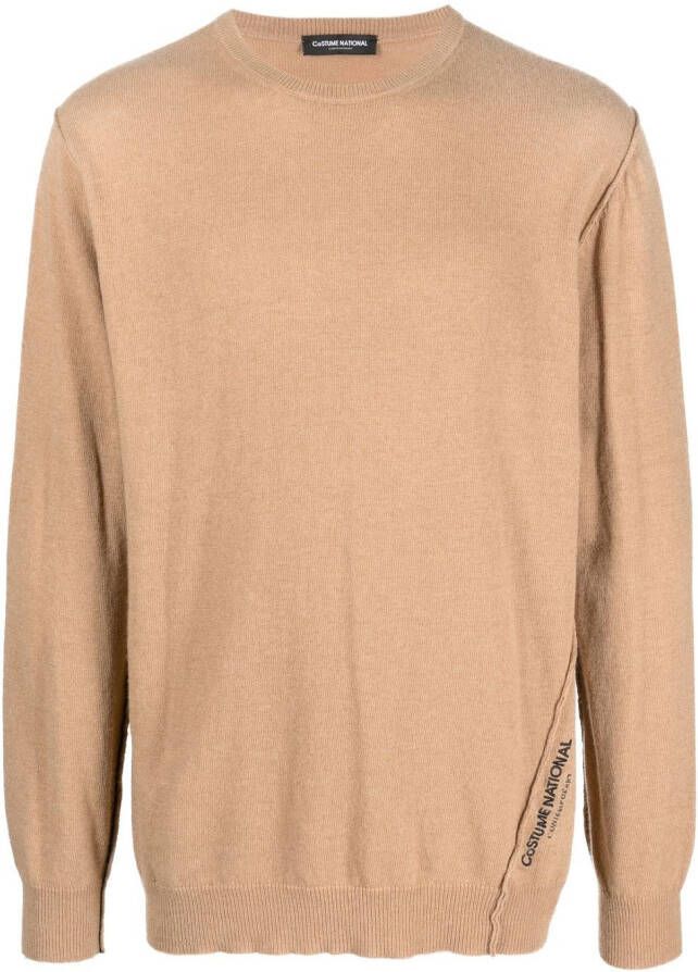 Costume national contemporary Trui met geborduurd logo Beige