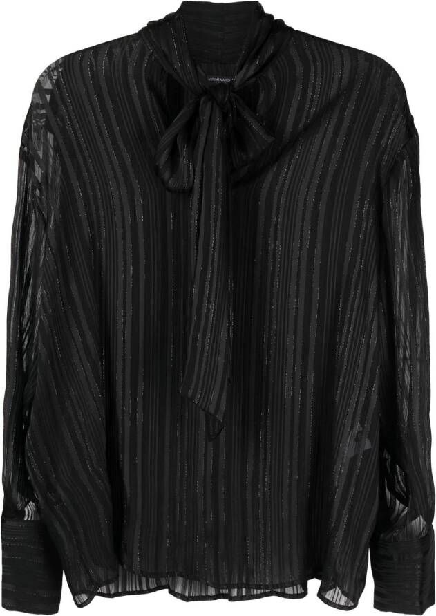 Costume national contemporary Metallic blouse Zwart