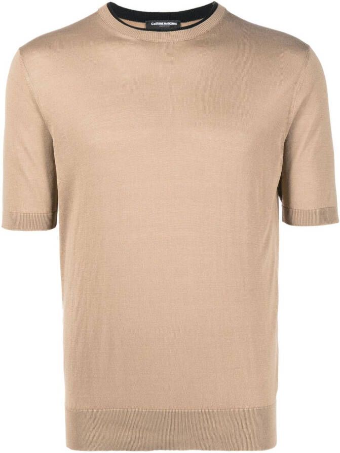 Costume national contemporary T-shirt met logoplakkaat Beige