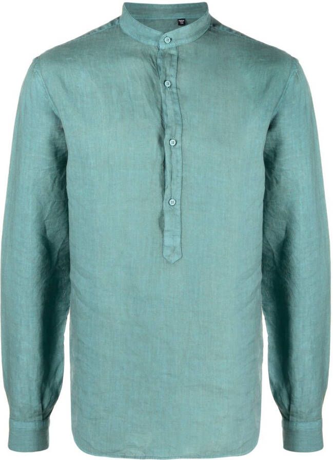 Costumein Overhemd met bandkraag Blauw