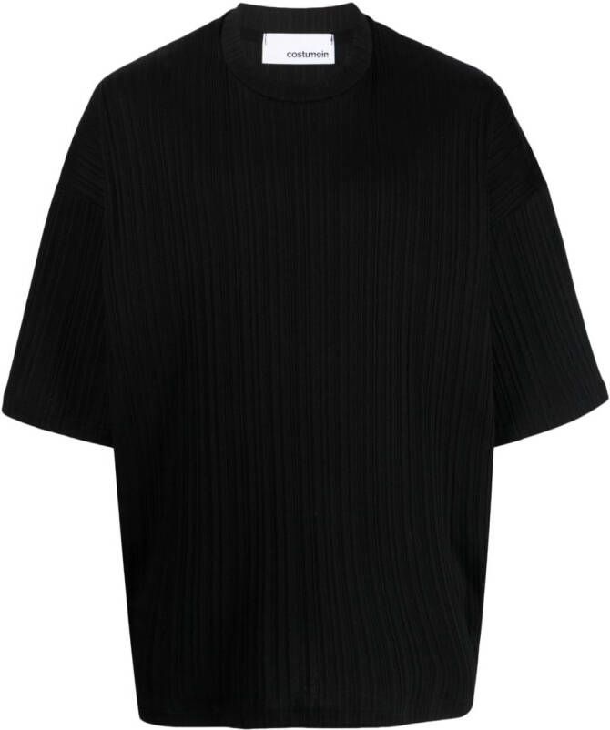 Costumein Geribbeld T-shirt Zwart