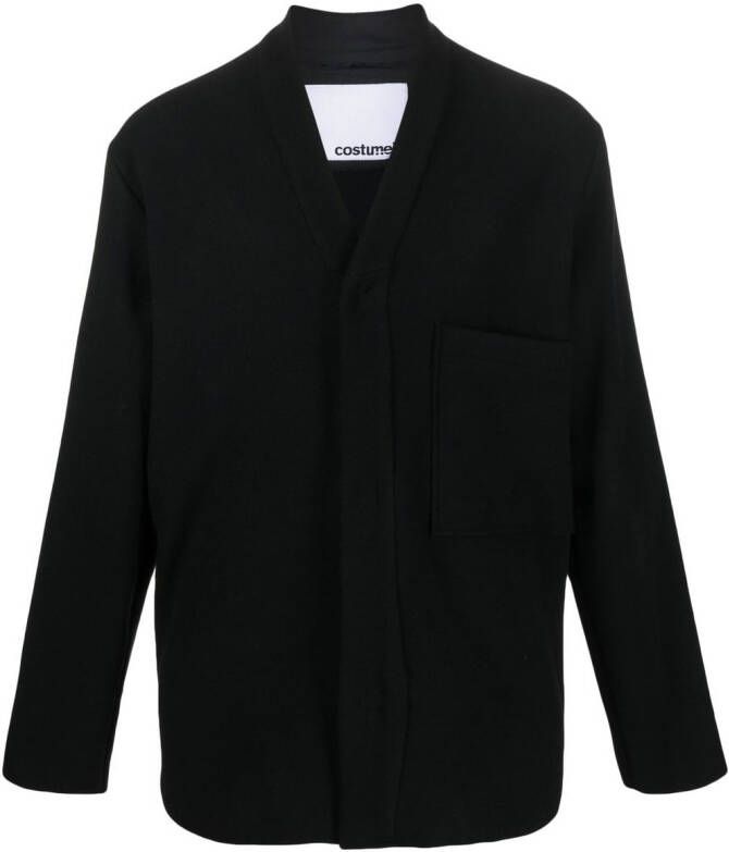 Costumein Shirtjack met V-hals Zwart