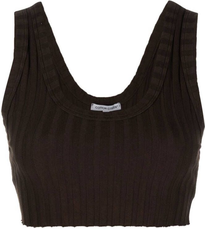 Cotton Citizen Ribgebreide tanktop Bruin