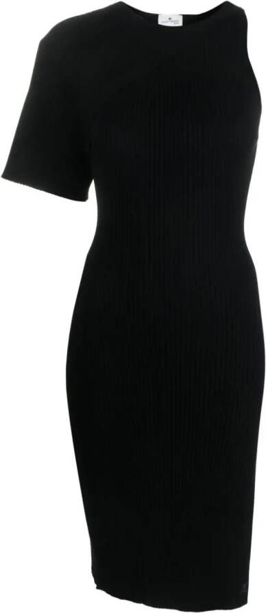 Courrèges Ribgebreide midi-jurk Zwart