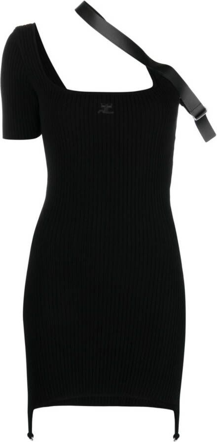 Courrèges Asymmetrische mini-jurk Zwart