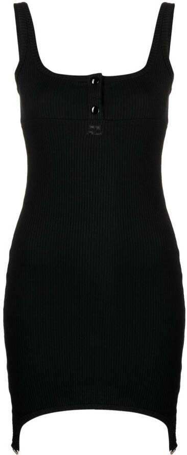 Courrèges Mini-jurk met knoopdetail Zwart