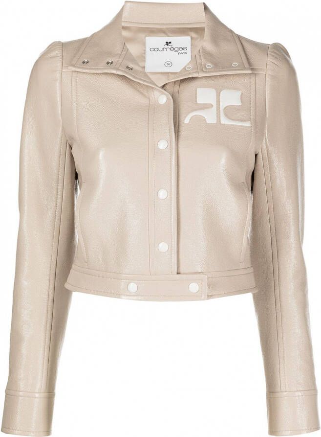 Courrèges Cropped bikerjack Beige