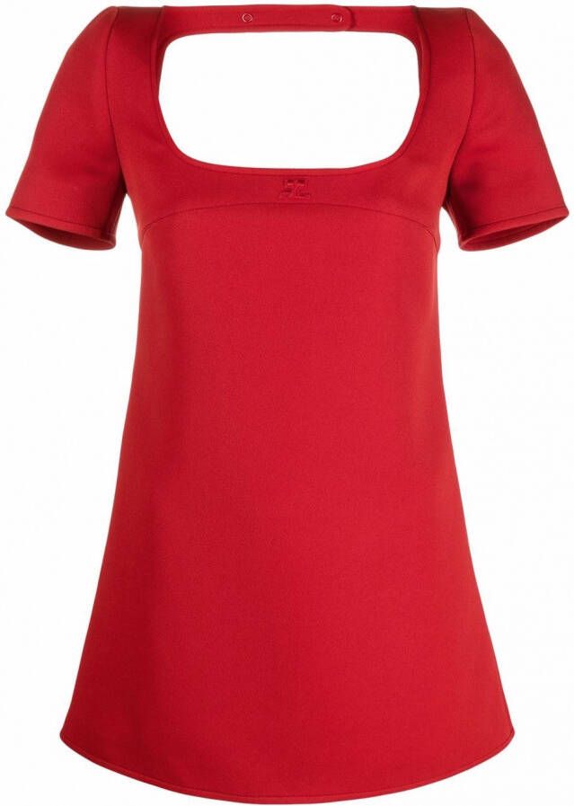 Courrèges Flared mini-jurk Rood