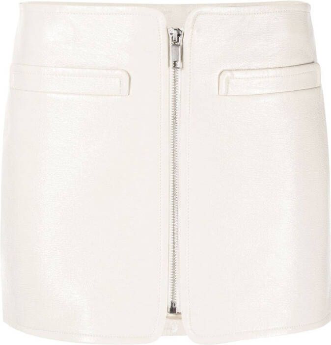 Courrèges Swallow vinyl mini-rok Beige