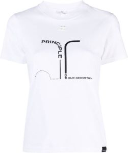 Courrèges Geommetry logo jersey T-shirt Wit