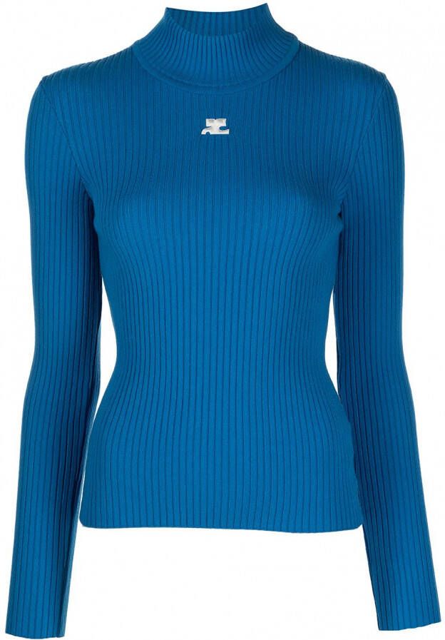 Courrèges Trui met geborduurd logo Blauw