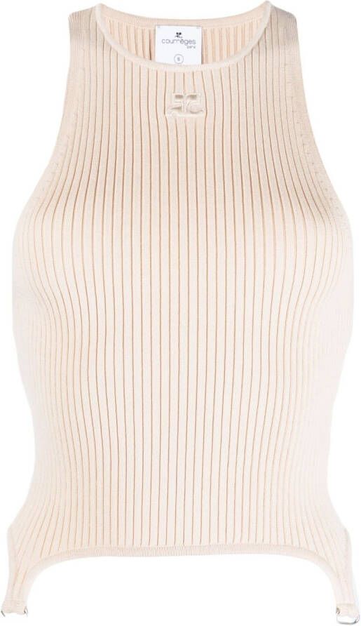 Courrèges Geribbelde tanktop Beige