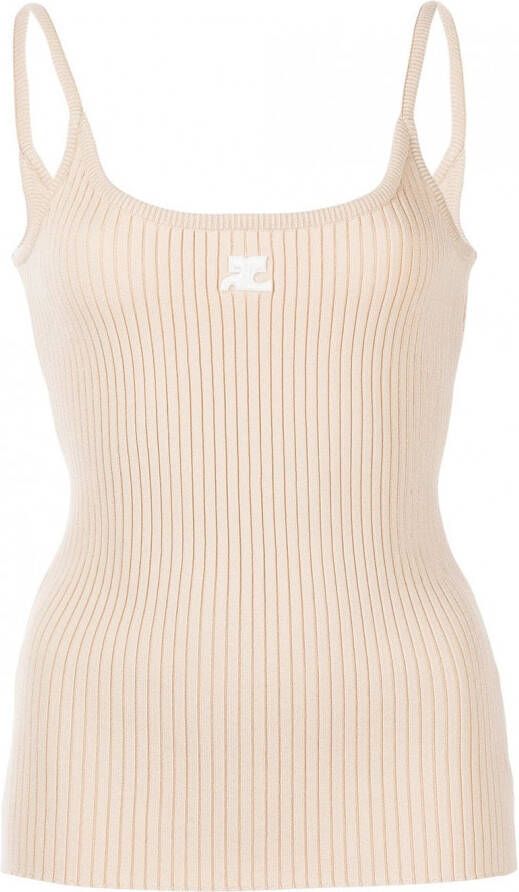 Courrèges Geribbelde tanktop Beige