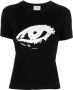 Courrèges T-shirt met print Zwart - Thumbnail 1