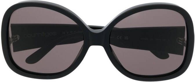 Courrèges Hyper zonnebril met rond montuur Zwart