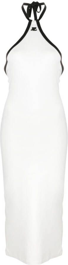 Courrèges Jurk met contrasterende afwerking Wit