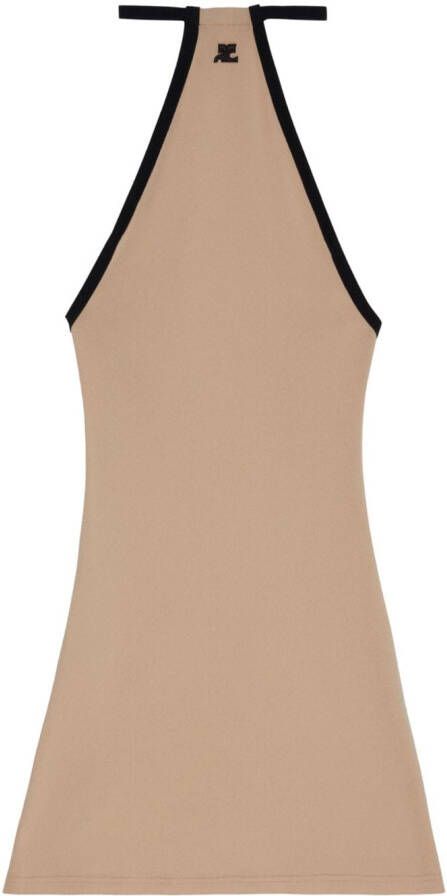 Courrèges Mini Dry mini-jurk met geborduurd logo Beige