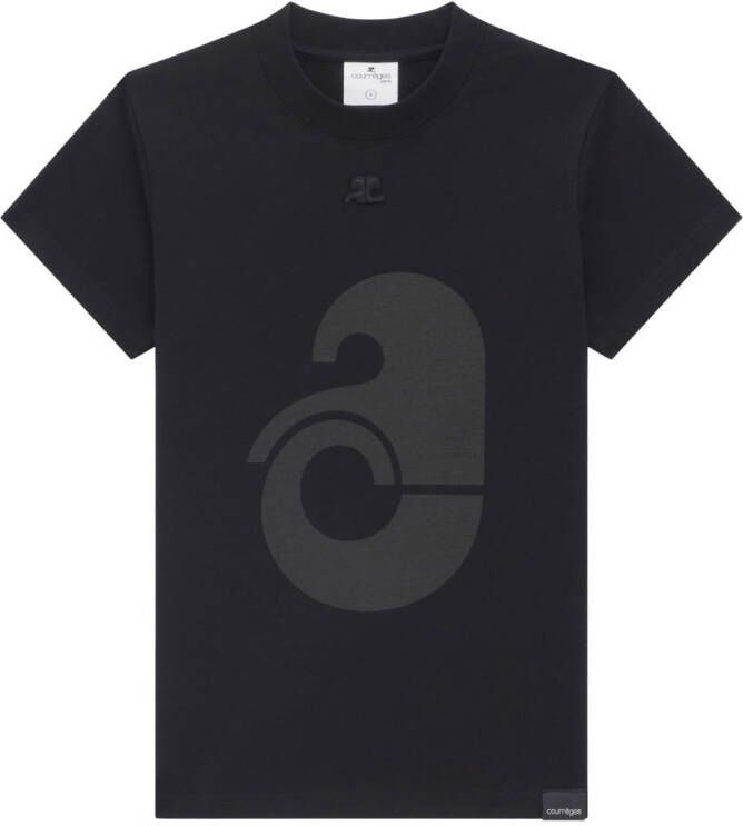 Courrèges Katoenen T-shirt Zwart