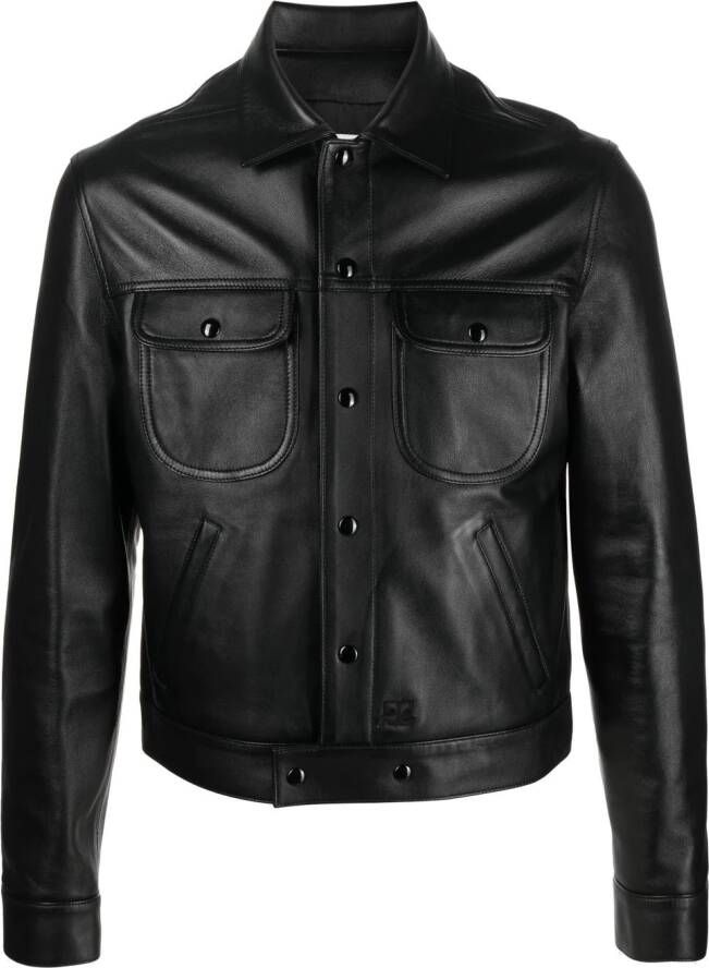 Courrèges Leren jack Zwart