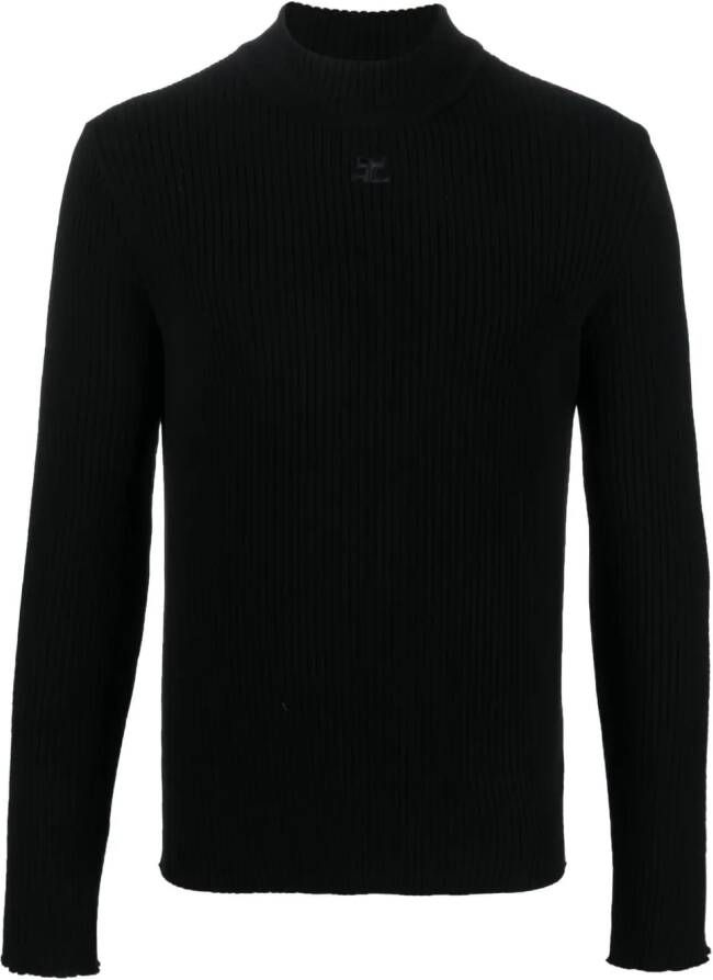 Courrèges Trui met geborduurd logo Zwart