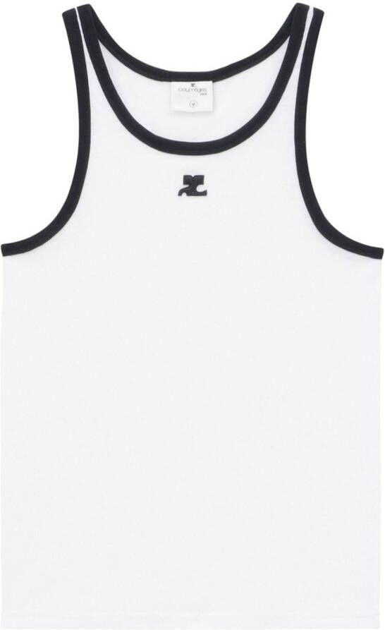 Courrèges Tanktop met geborduurd logo Wit