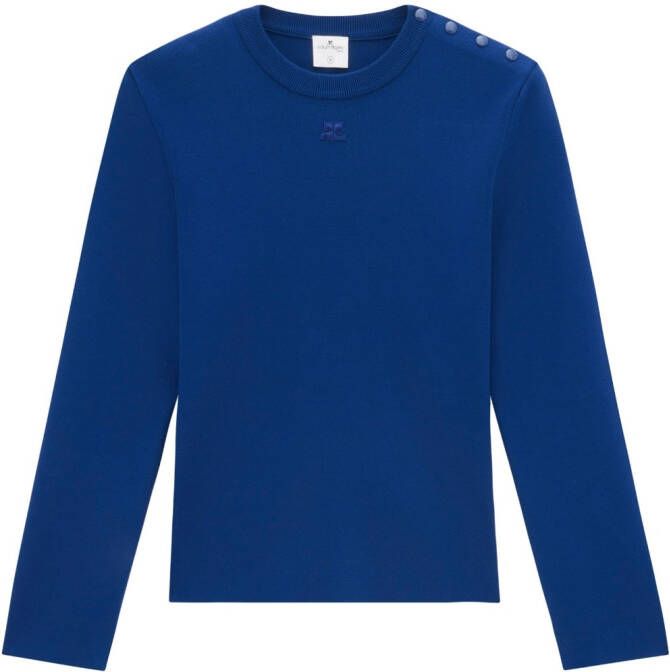 Courrèges Trui met logopatch Blauw