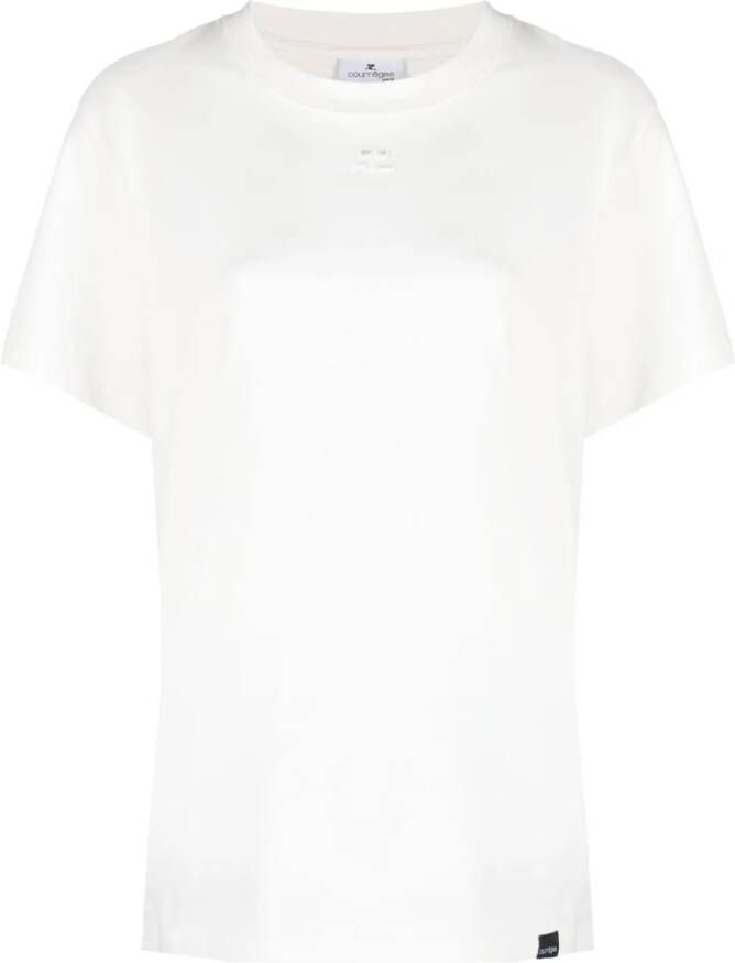 Courrèges T-shirt met logopatch Wit