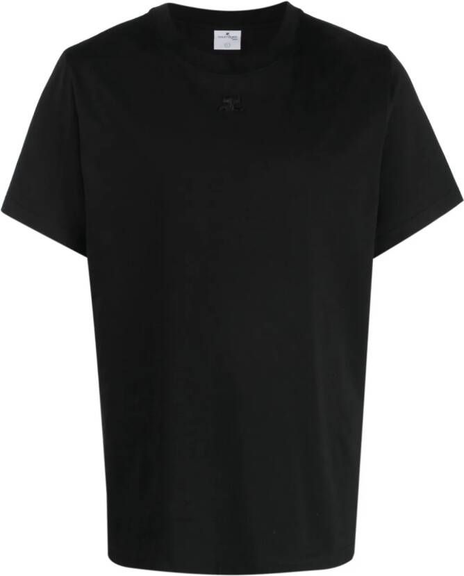 Courrèges T-shirt met logopatch Zwart