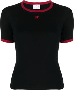 Courrèges T-shirt met logopatch Zwart