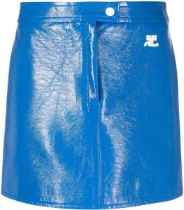 Courrèges Mini-rok met logopatch Blauw
