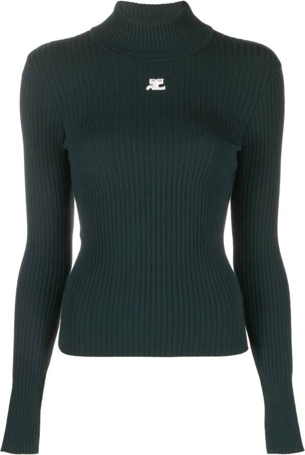 Courrèges Ribgebreide trui Groen