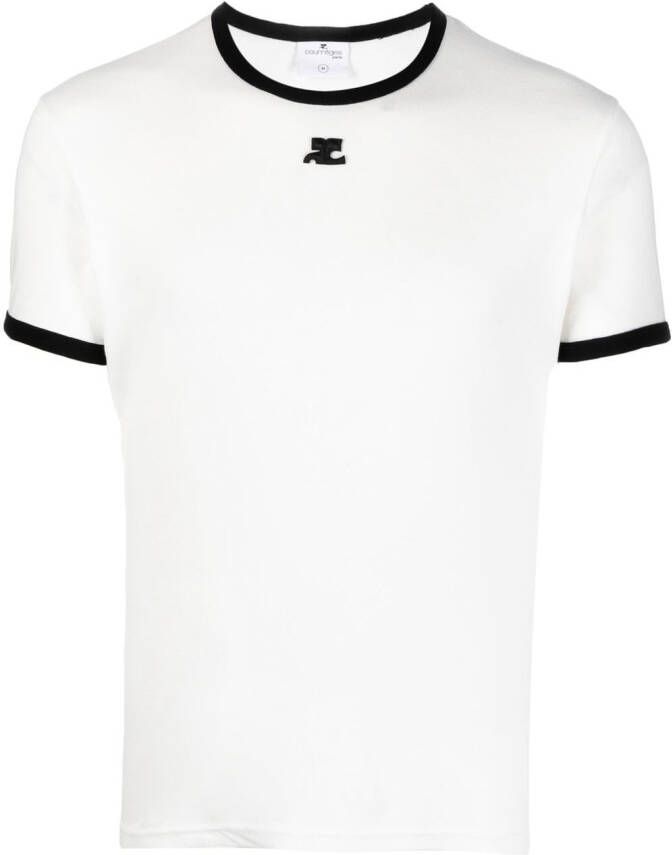 Courrèges T-shirt met logopatch Wit