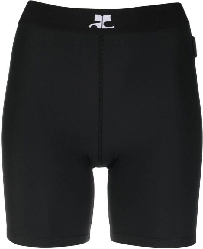 Courrèges Bikershorts met logoprint Zwart