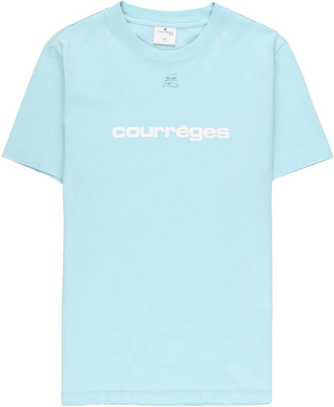 Courrèges T-shirt met logoprint Blauw