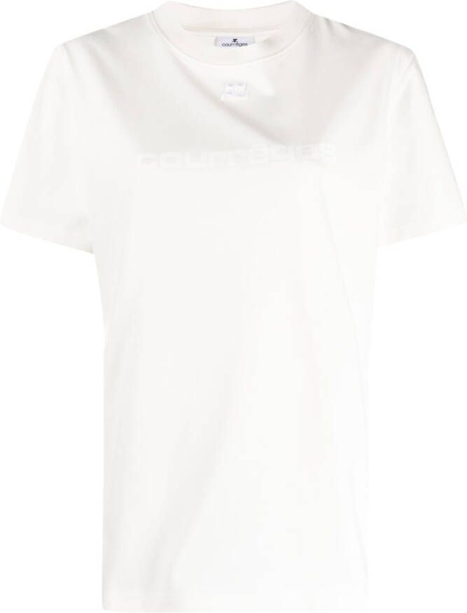 Courrèges T-shirt met logoprint Wit
