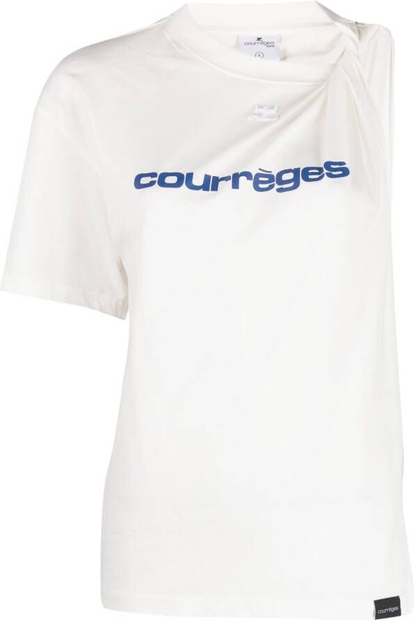 Courrèges T-shirt met logoprint Wit