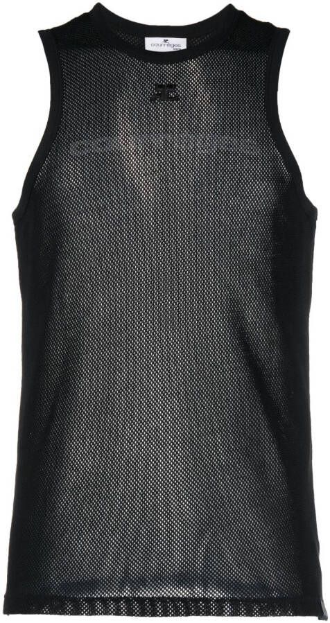 Courrèges Tanktop met logoprint Zwart