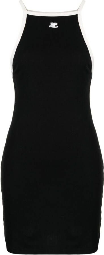 Courrèges Maxi-jurk met logopatch Zwart