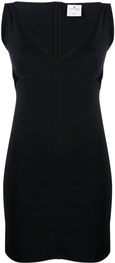 Courrèges Midi-jurk met uitgesneden details Zwart