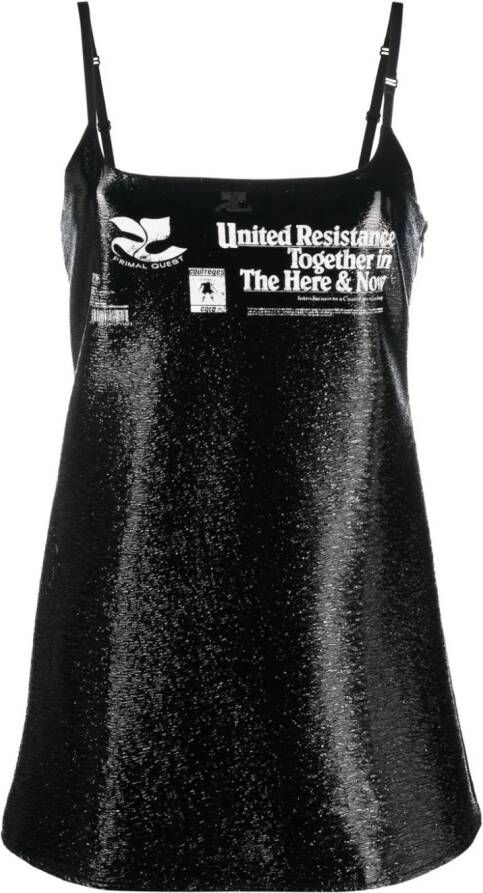 Courrèges Mini-jurk met textuur Zwart