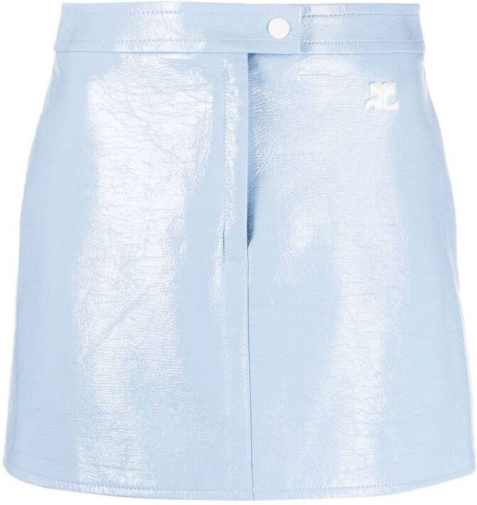 Courrèges Mini-rok met geborduurd logo Blauw