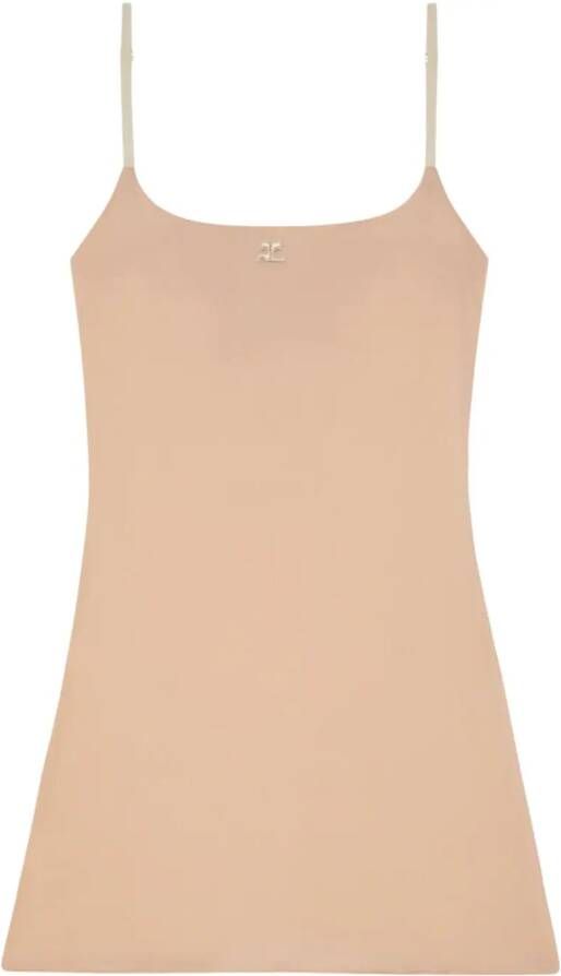 Courrèges Mouwloze mini-jurk Beige