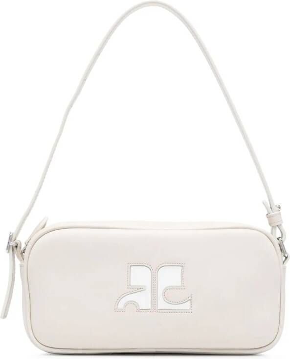 Courrèges Réédition leren schoudertas Grijs