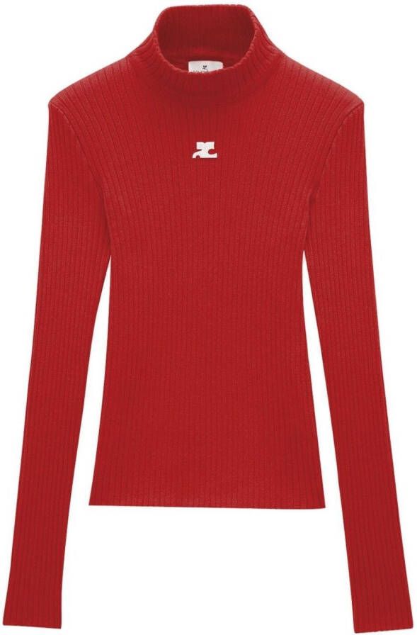 Courrèges Trui met geborduurd logo Rood