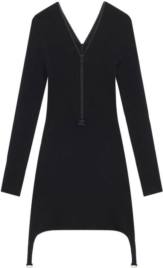 Courrèges Ribgebreide jurk Zwart