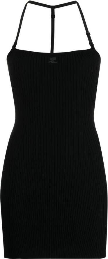 Courrèges Ribgebreide mini-jurk Zwart