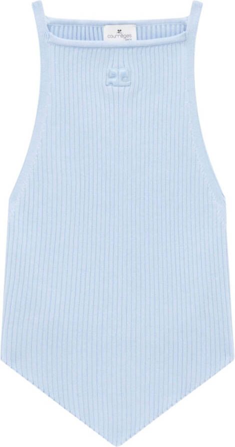 Courrèges Pointy ribgebreide tanktop Blauw