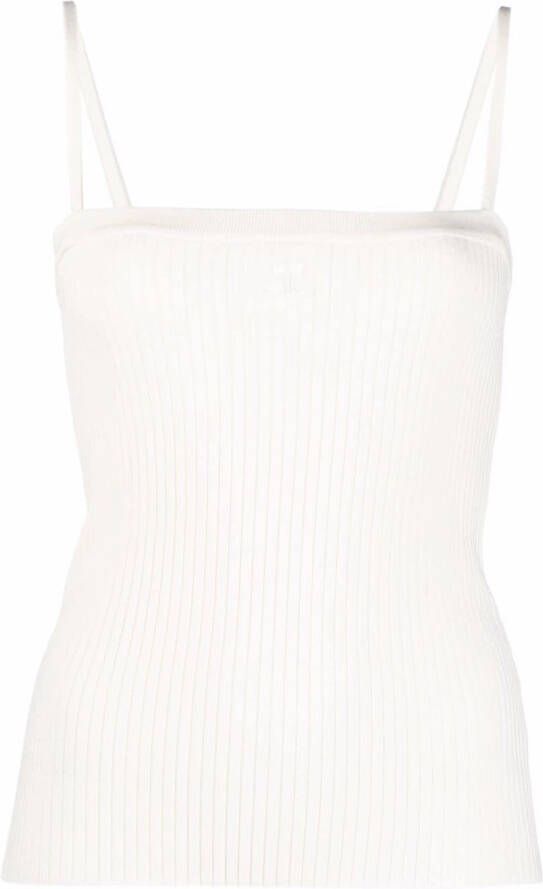 Courrèges Tanktop met geborduurd logo Wit