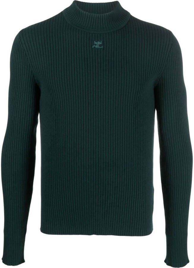 Courrèges Ribgebreide trui Groen