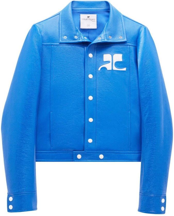 Courrèges Shirtjack met logopatch Blauw